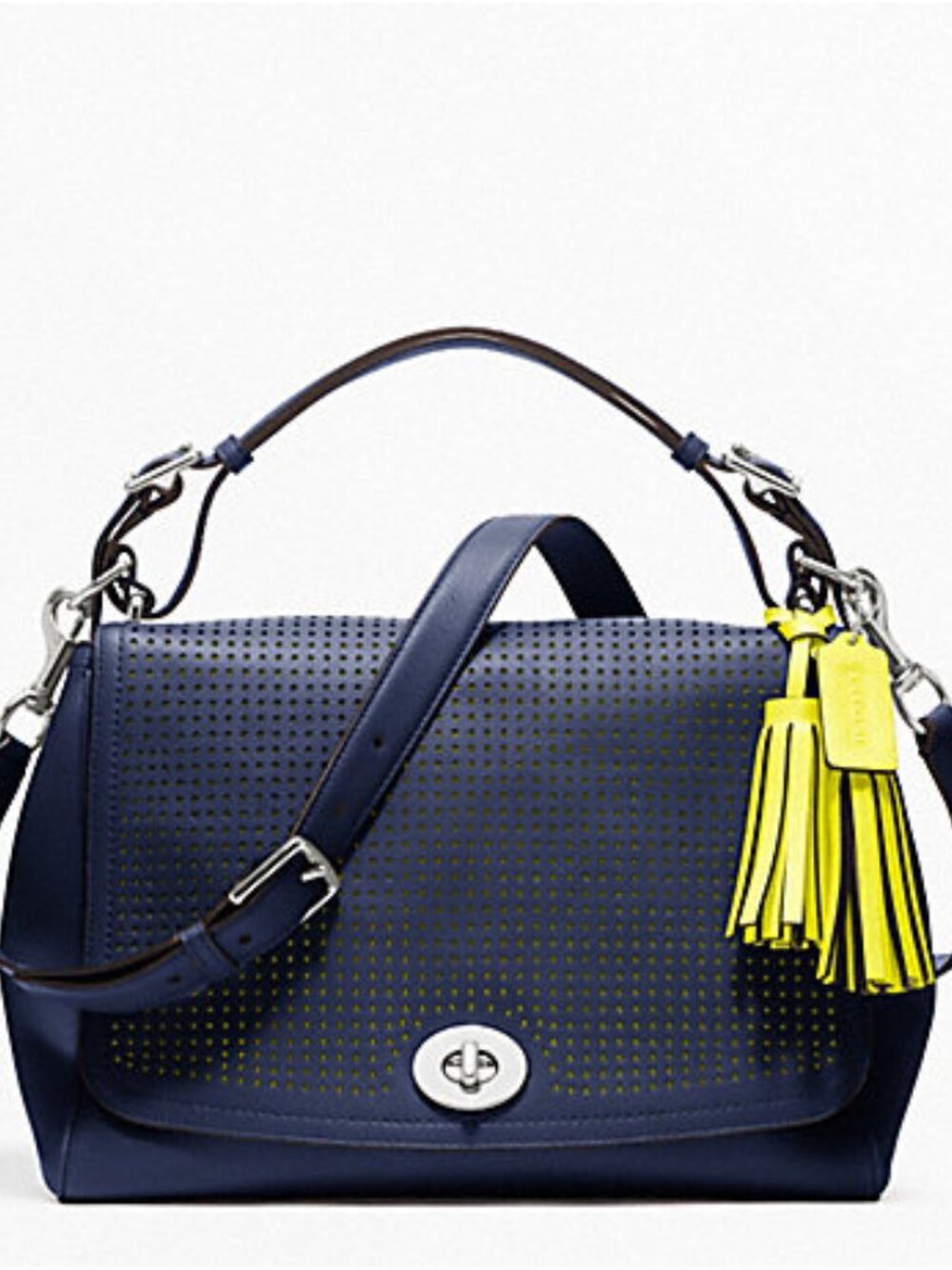 Coach legacy perforated leather romy top handle bag